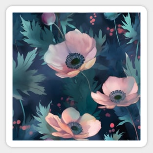 Whimsical Windflowers: Floral Pattern Design Sticker